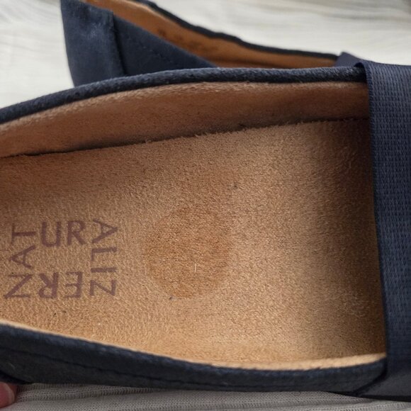 Naturalizer 7 FIA Blue Suede Flats Shoes Mary Jane Shimmer Metallic - Picture 6 of 7